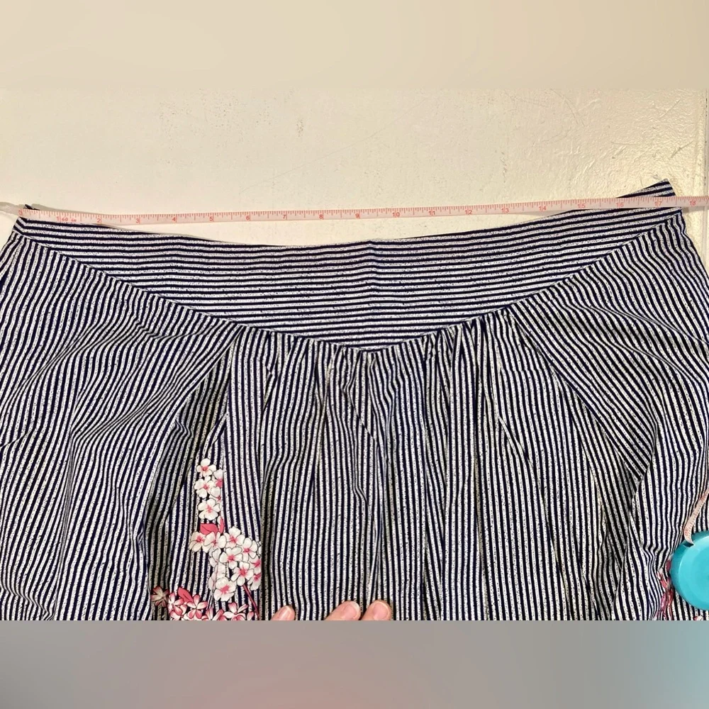 NEW ModCloth Ruby Belle Skirt Navy Pink Floral Woman’s 18 Plus Size - Picture 11 of 12